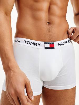 Muške Tommy Hilfiger Tommy 85 Stretch Cotton Logo Trunks Donji veš Bela | TH379FSP