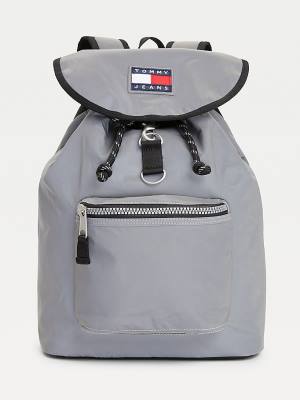 Muške Tommy Hilfiger Tommy Badge Reflective Backpack Torbe Siva | TH235QSX