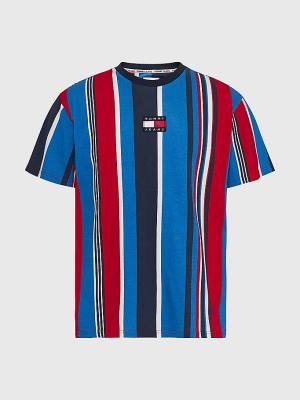 Muške Tommy Hilfiger Tommy Badge Stripe Majice Crveni | TH176CZX