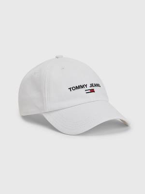 Muške Tommy Hilfiger Tommy Jeans Flag Cap Kape Bela | TH497XYM