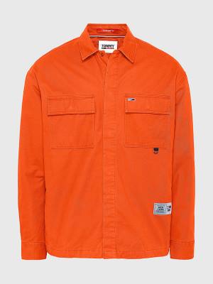 Muške Tommy Hilfiger Tommy Jeans Tech Organic Cotton Twill Overshirt Košulje Crveni | TH862UPV