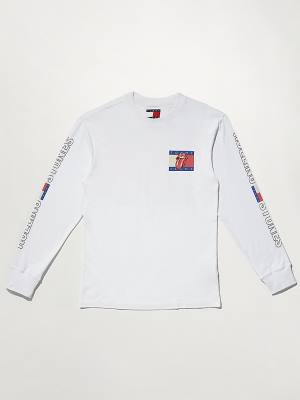 Muške Tommy Hilfiger Tommy Revisited Long Sleeve Rolling Stones Majice Bela | TH705LRU