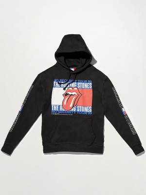 Muške Tommy Hilfiger Tommy Revisited Rolling Stones Duks Hoodie Crna | TH167ESC