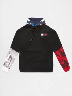 Muške Tommy Hilfiger Tommy X AAPE Full Face Duks Hoodie Crna | TH879AZY