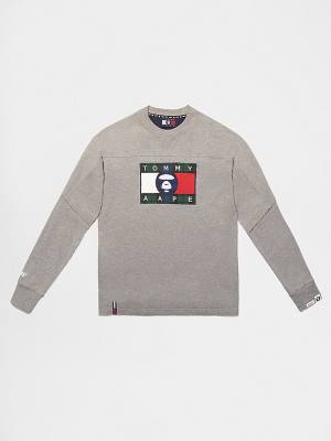 Muške Tommy Hilfiger Tommy X AAPE Long Sleeve Majice Siva | TH958JKN