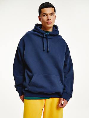 Muške Tommy Hilfiger Tonal Logo Duks Hoodie Plava | TH628GZE