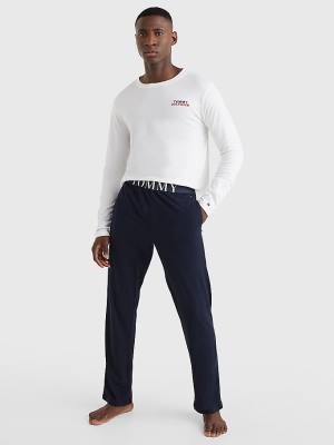 Muške Tommy Hilfiger Ultra Soft Long Sleeve Set Pidžama Bela | TH254QCI