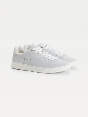 Muške Tommy Hilfiger Undyed Suede Cupsole Court Patike Bež | TH378HIP