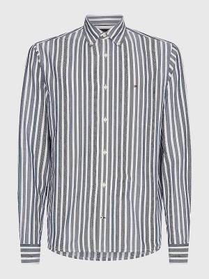 Muške Tommy Hilfiger Vertical Stripe Regular Fit Košulje Plava | TH761SRJ