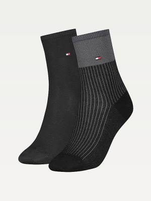 Ženske Tommy Hilfiger 2-Pack Colour-Blocked Ankle Čarape Crna | TH762UEQ