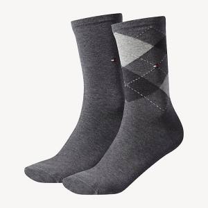 Ženske Tommy Hilfiger 2-Pack Diamond Check Čarape Siva | TH678NOU