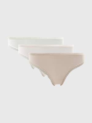 Ženske Tommy Hilfiger 3-Pack Floral Lace Trim Thongs Donji veš Šarena | TH762HTV