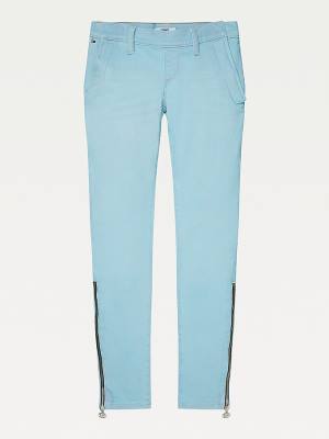 Ženske Tommy Hilfiger Adaptive Denim-Style Leggings Pantalone Plava | TH465AUZ