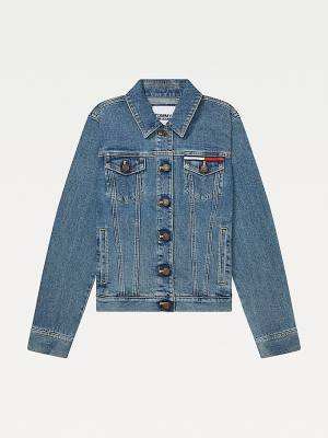 Ženske Tommy Hilfiger Adaptive Denim Trucker Jakna Plava | TH568POW