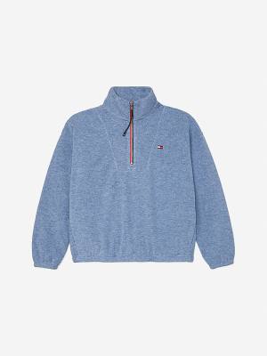 Ženske Tommy Hilfiger Adaptive Half Zip Popover Duksevi Plava | TH648DYR