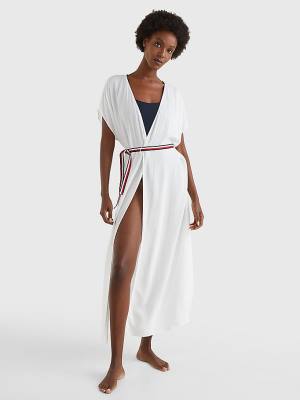 Ženske Tommy Hilfiger Adjustable Wrap Midi Dress Kupaći Kostimi Bela | TH706YCS