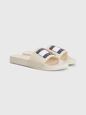 Ženske Tommy Hilfiger Badge Slides Sandale Bež | TH236JML