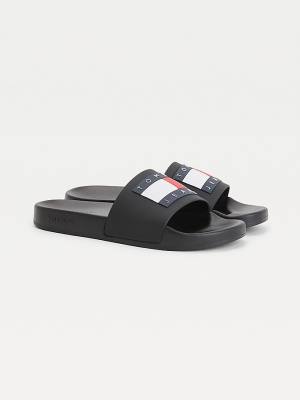 Ženske Tommy Hilfiger Badge Slides Sandale Crna | TH852XEH