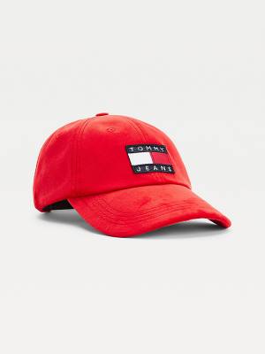 Ženske Tommy Hilfiger Badge Velvet Cap Kape Crveni | TH095VAH