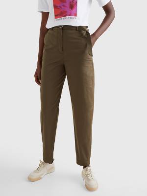 Ženske Tommy Hilfiger Belted Waist Tapered Leg Chinos Pantalone Kaki | TH457UCD