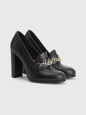 Ženske Tommy Hilfiger Chain High Loafers Salonke Crna | TH428MOI