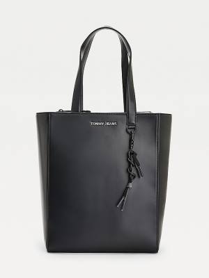 Ženske Tommy Hilfiger Charm Tote Torbe Crna | TH987KZE