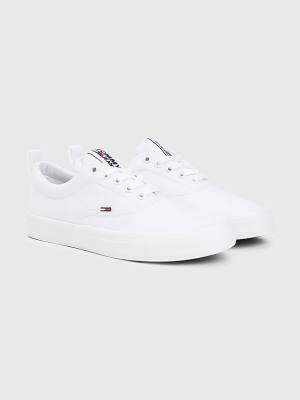 Ženske Tommy Hilfiger Classics Low-Top Cotton Patike Bela | TH639ATM