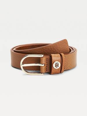 Ženske Tommy Hilfiger Classics Monogram Organic Leather Kaiševi Braon | TH965QAX