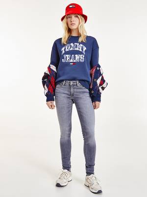 Ženske Tommy Hilfiger Collegiate Argyle Logo Duksevi Plava | TH342HJD