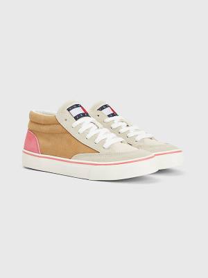 Ženske Tommy Hilfiger Colour-Blocked Mid Top Patike Bež | TH309AZG