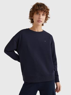 Ženske Tommy Hilfiger Crew Neck Relaxed Fit Duksevi Plava | TH361HNT