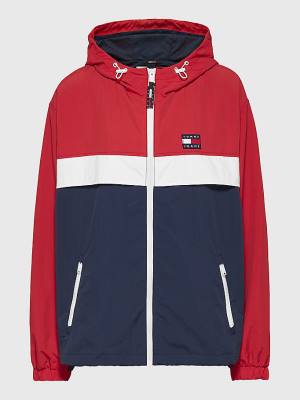 Ženske Tommy Hilfiger Curve Chicago Colour-Blocked Windbreaker Jakna Plava | TH723ZHP