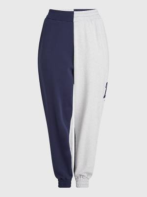 Ženske Tommy Hilfiger Curve Colour-Blocked Relaxed Joggers Pantalone Plava | TH360JVP