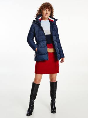 Ženske Tommy Hilfiger Down-Filled Padded Jakna Plava | TH896WTD