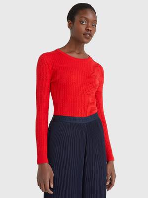 Ženske Tommy Hilfiger Essential Cable Knit Jumper Džemper Narandžasta | TH479AUQ