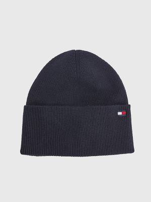 Ženske Tommy Hilfiger Essential Cotton Cashmere Beanie Kape Plava | TH129SFM