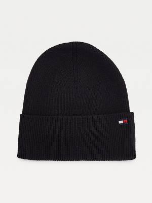 Ženske Tommy Hilfiger Essential Cotton Cashmere Beanie Kape Crna | TH296SZT