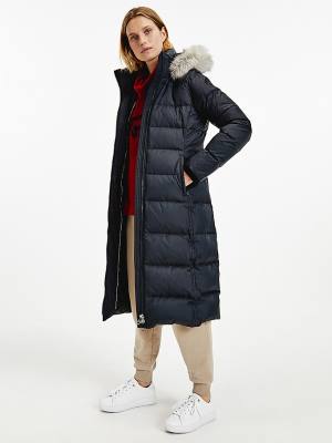 Ženske Tommy Hilfiger Essential Down-Filled Maxi Coat Jakna Crna | TH638IDW