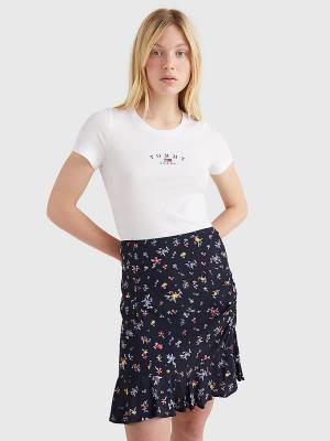 Ženske Tommy Hilfiger Essential Logo Skinny Fit Majice Bela | TH970WDU