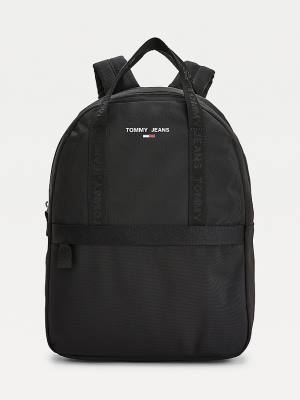 Ženske Tommy Hilfiger Essential Logo Tape Backpack Torbe Crna | TH657XKP