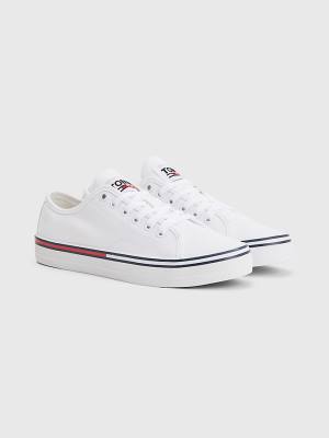 Ženske Tommy Hilfiger Essential Low-Top Canvas Patike Bela | TH659WYE