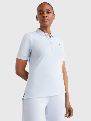 Ženske Tommy Hilfiger Essential Placket Detail Polo Majice Plava | TH516YSR