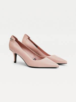 Ženske Tommy Hilfiger Essential Pointed Low Leather Pumps Salonke Roza | TH658ZCE