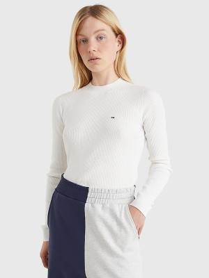 Ženske Tommy Hilfiger Essential Rib-Knit Jumper Džemper Bela | TH657LTI