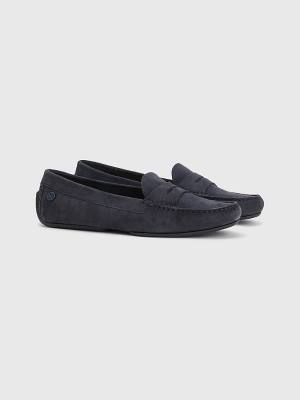 Ženske Tommy Hilfiger Essential Suede Moccasins Mokasine Plava | TH047QBH