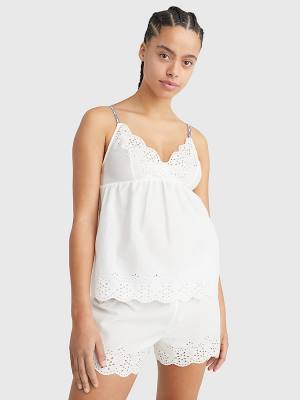 Ženske Tommy Hilfiger Eyelet Lace Cami Pidžama Bela | TH549UXA