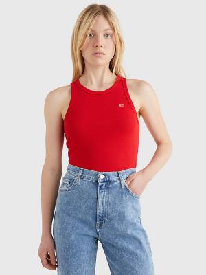 Ženske Tommy Hilfiger Feminine Ribbed Tank Top Majice Crveni | TH097VAR