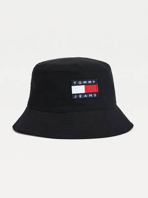 Ženske Tommy Hilfiger Flag Patch Bucket Kape Crna | TH470LVR