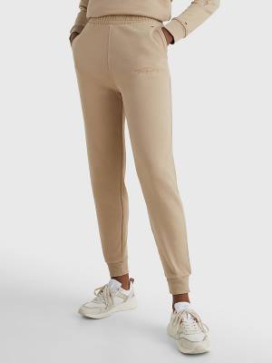 Ženske Tommy Hilfiger Fleece Cuffed Leg Joggers Pantalone Bež | TH263TMH