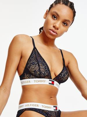 Ženske Tommy Hilfiger Floral Lace Triangle Bralette Donji veš Plava | TH127OLP